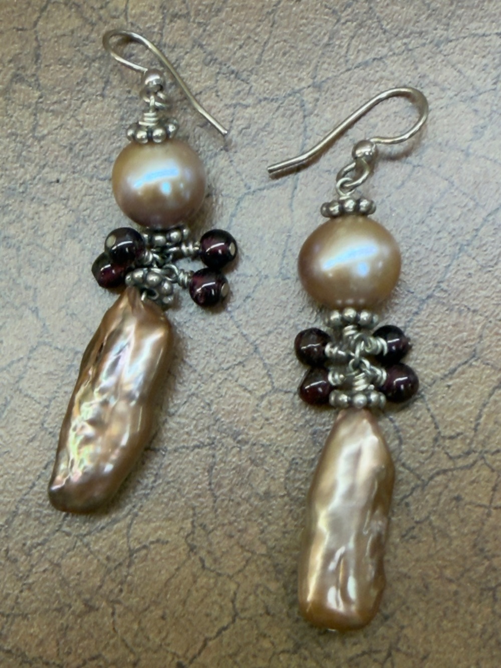 Baroque and freshwater pearl earrings